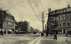 Central Square B&W postcard